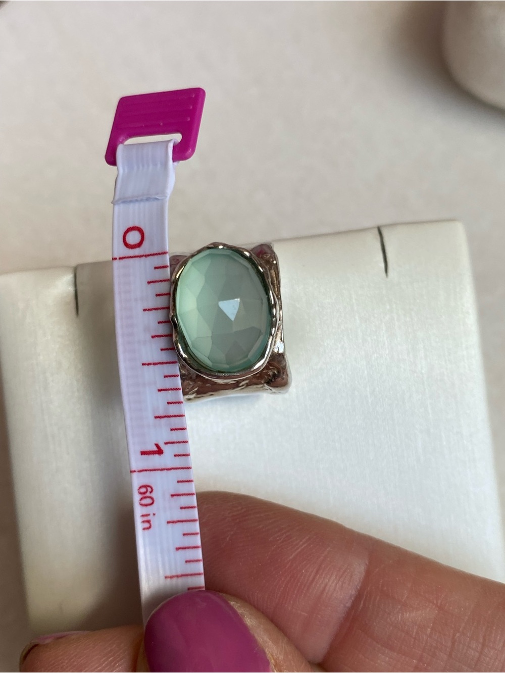 Artisan Silver Ring with Blue Chalcedony Faceted Stone - Picture 12 of 13